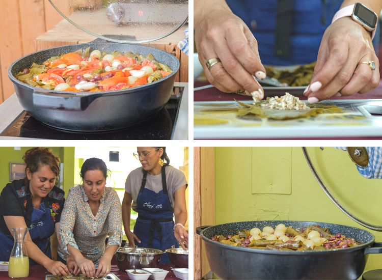 לסלאם 4 מגלגלים את עלי הגפן שמתבשלים בשמת זית